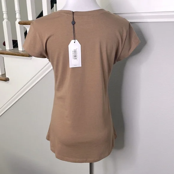 Universal Standard Ashley Cap Sleeve Pima Cotton Modal Casual Crew Neck Tee - Picture 4 of 7